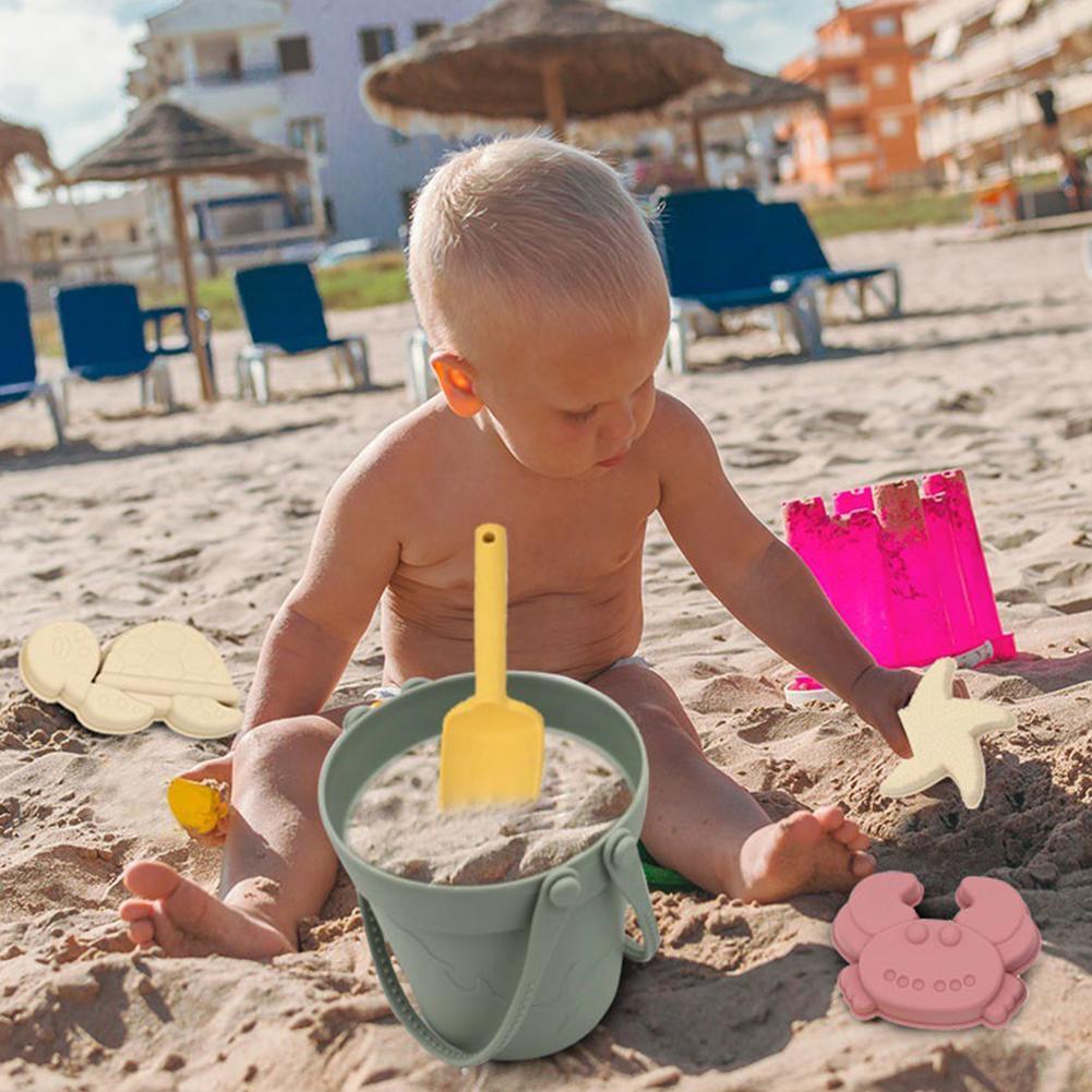 Summer Beach Toys For Kids Soft Silicone Sandbox Set Beach Game Toy For Send Children Beach Play Sand Water Play Tools