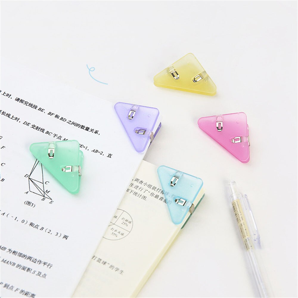 5 stücke Kunststoff Ecke Clip transparent Prüfung Seite Halfter Papier Clip Klemme Datei Index Foto Büro Schule Schreibwaren