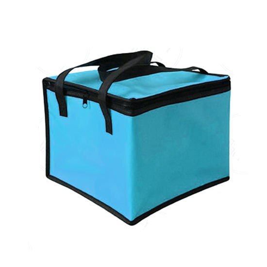 Storage Big Square Insulation Bags Solid Color Insulated Thermal Cooler Bag Lunch Time Sandwich Drink Cool Storage Chilled Zip: Blue