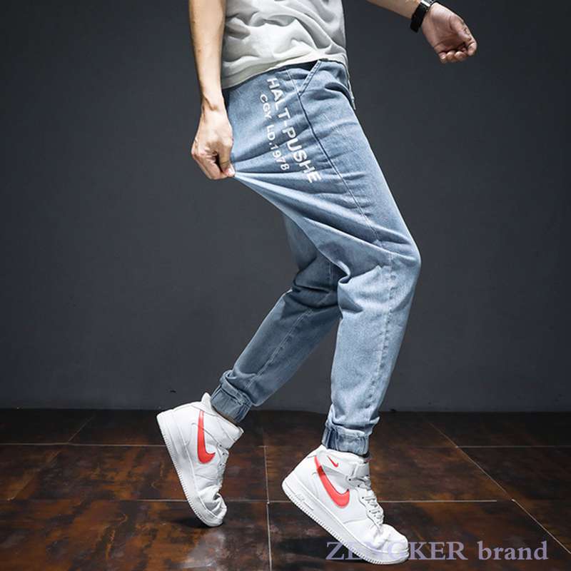 Spring plus size jeans herr elastiska fötter byxor lösa herr byxor oversized jeans herr byxor jeans herr 7xl 6xl 5xl