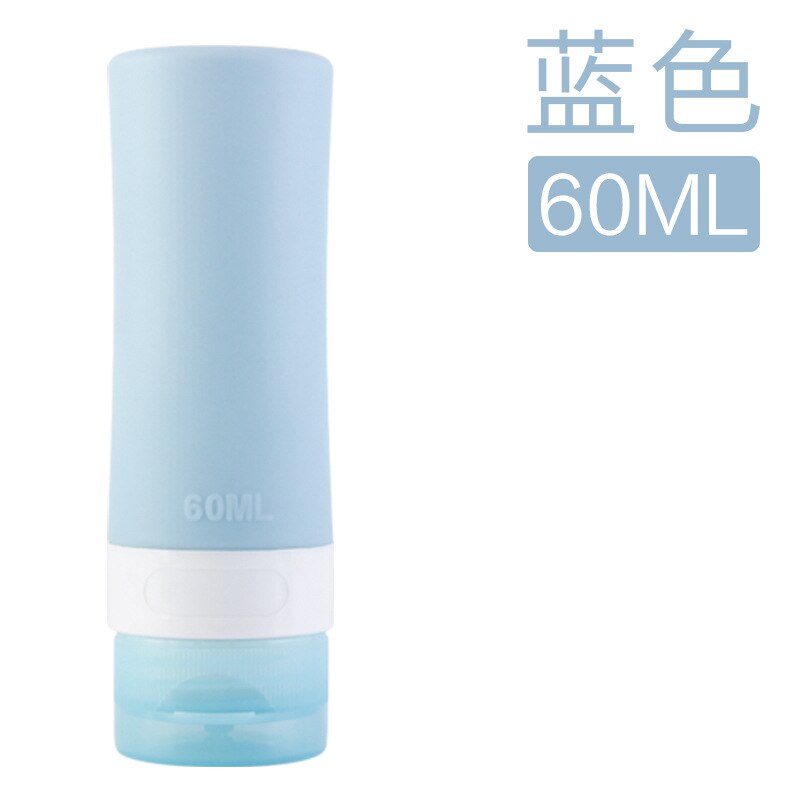 38ml/60mm/80ml silikonista täytettävää pulloa matka-liiketoiminta kunto kannettava säilytyspullo silikoni voide shampoo säilytyspullo: 60ml sinistä