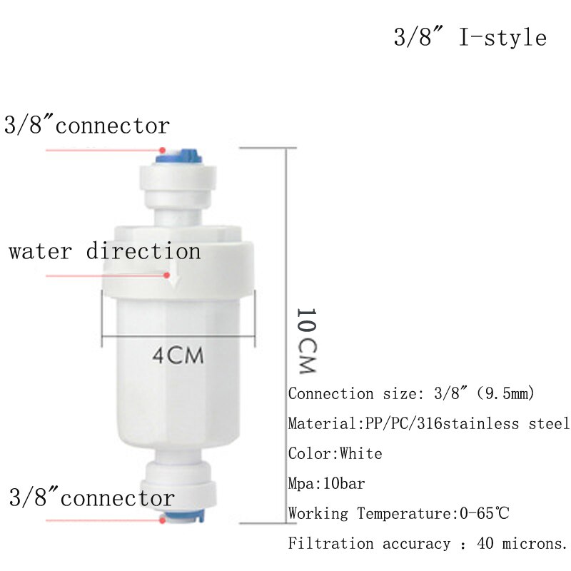 Filtre à connexion rapide amovible, droit, 1/4, 3/8 pouces, purificateur d&#39;eau, maille en acier inoxydable, filtre à particules de sable