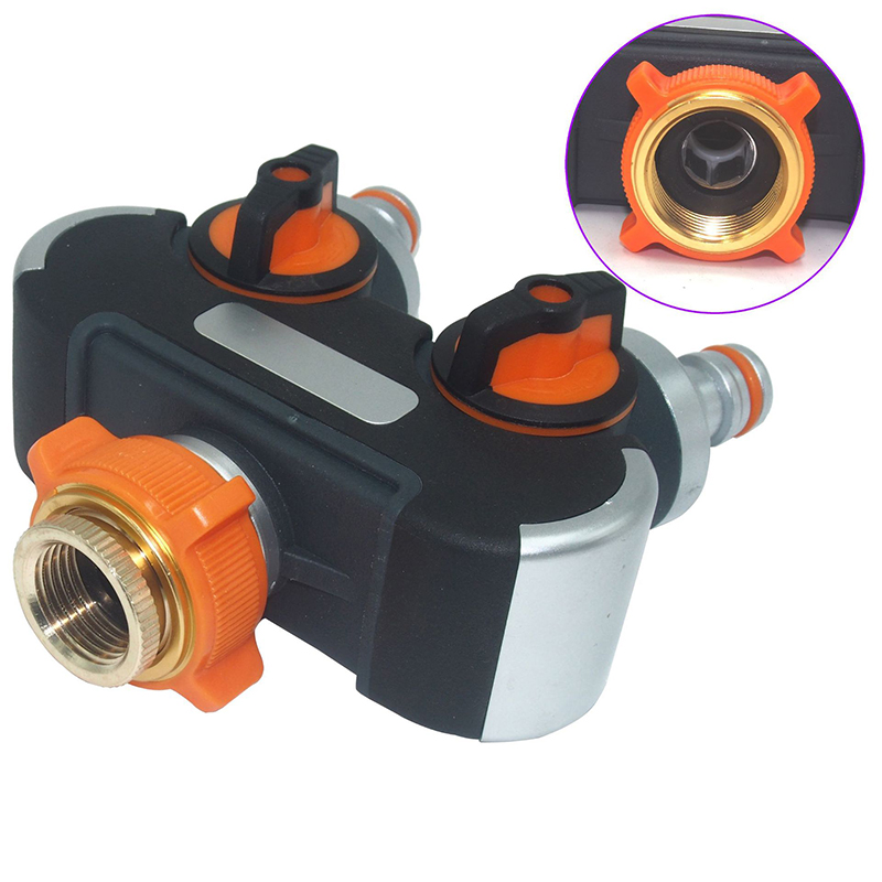 Garden Irrigation Valve 2-Way Water Tap Splitters Outdoor Tap And Faucet 1/2" 3/4" Water Divider Garden Watering Distributor