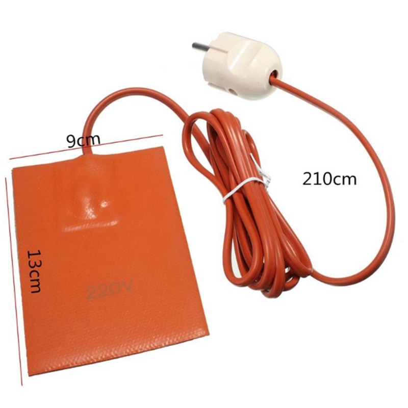250W Heater Pad Engine Block Hydraulic Tank Heating Plate Oil Pan Sump Tank Heater Pad with Eu Plug 220-240V 9X13Cm
