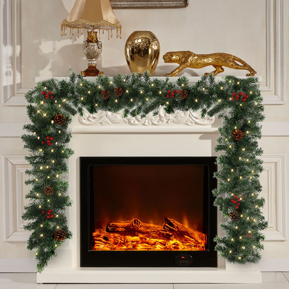 1.8/2,7 M Künstliche Weihnachten Kamin Girlande Kranz Kiefer Ornament Weihnachten Baum DIY Hängen Rattan Girlanden Dekoration