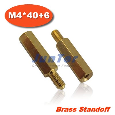 100pcs/lot Brass Standoff Spacer M4 Male x M4 Female -40mm
