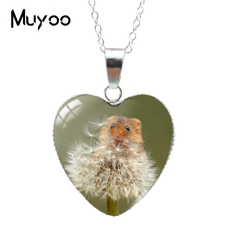 Cute Pets Animal Mouse Funny Hamster in the Bag Heart Pendant Necklace Jewelry for Kids HZ3: 8