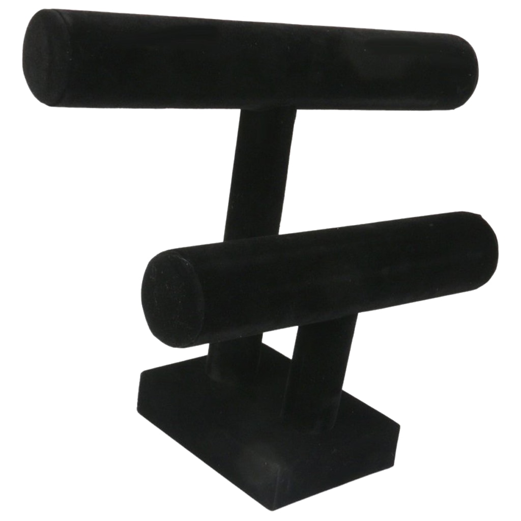 2-Tier Bangle Armband Display Houder T-Bar Stand Black