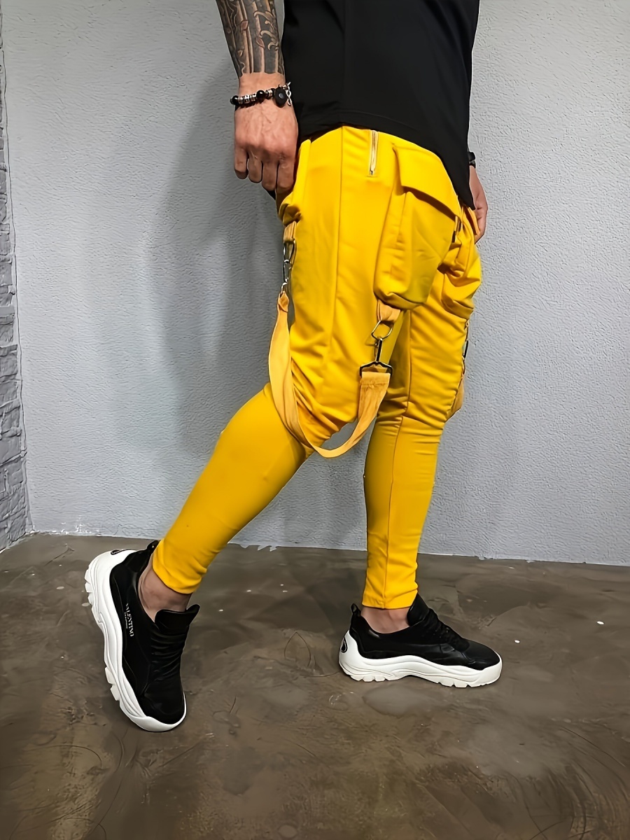 lente- en herfstmodebroek voor heren Hiphop Grote zak Casual slim-fit joggingbroek Heren kleine voeten cargobroek