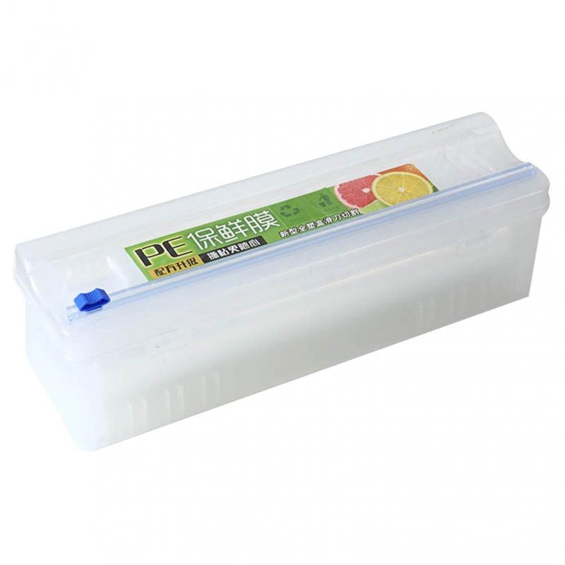 Kitchen Practical Food Plastic Wrap Dispenser With Slide Cutter Adjustable Cling Film Cutter Kitchen Practical Tools Supplies: Default Title