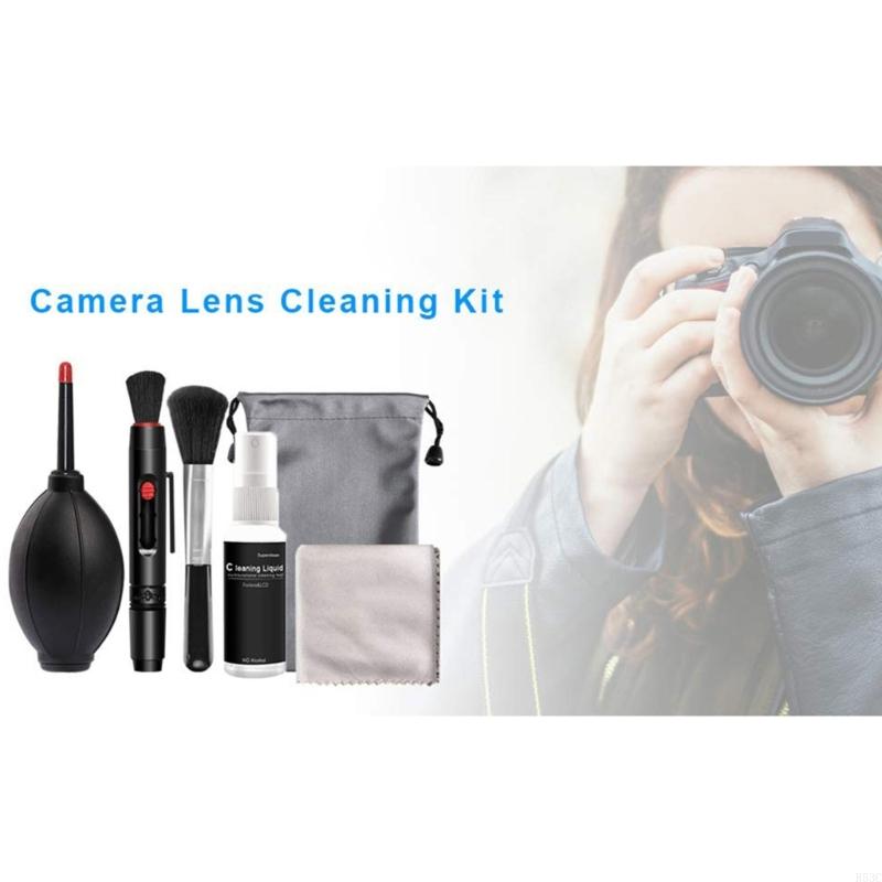 Kit de limpieza de cámara 6 en 1, herramientas profesionales de limpieza de lentes DSLR con bolsa de almacenamiento portátil para teclado de lentes de cámara con Sensor