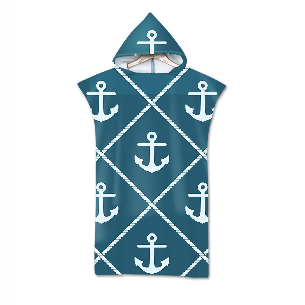 Banho de âncora toalha de praia com capuz microfibra com capuz roupão toalha poncho natação praia surf mulher roupão beachwear: 4