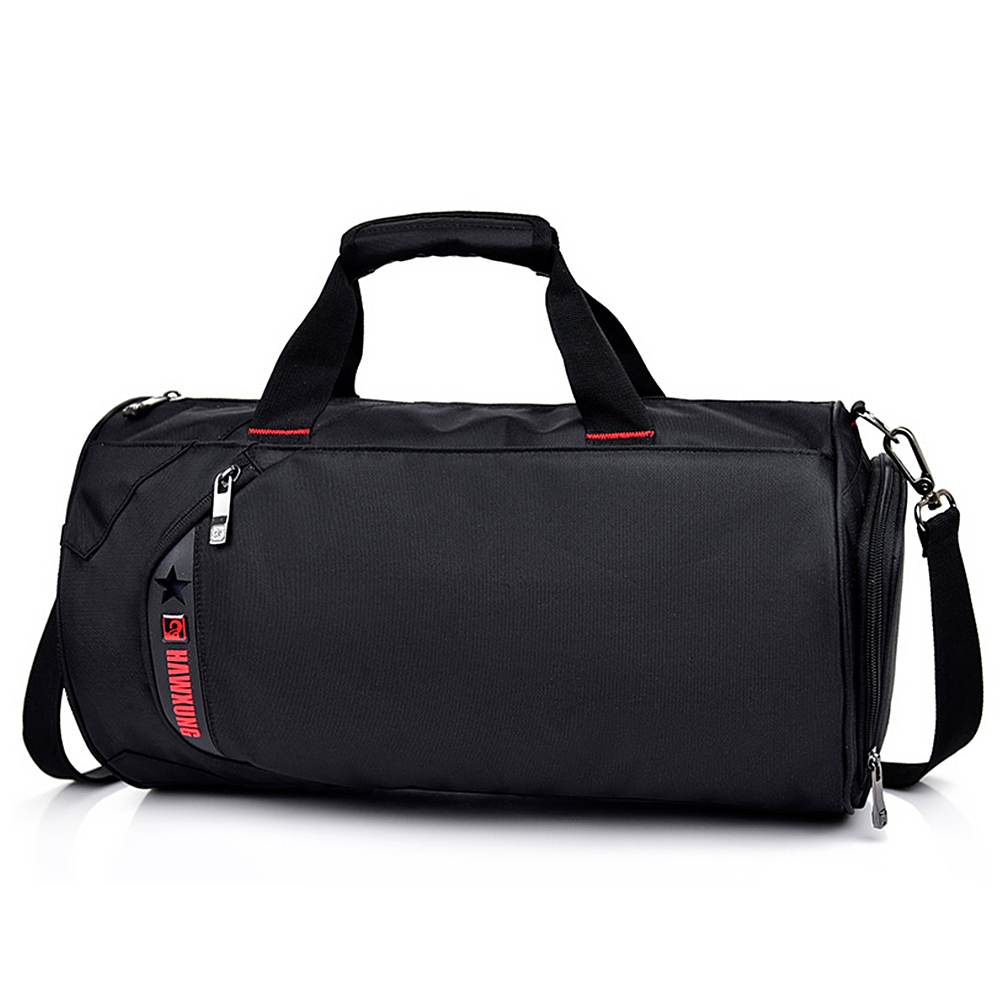 Sports Gym Bag with Separate Wet Pocket Shoes Compartment Travel Duffel Bag Weekender Athlete Fitness Bags Handbag for Men Women: Black