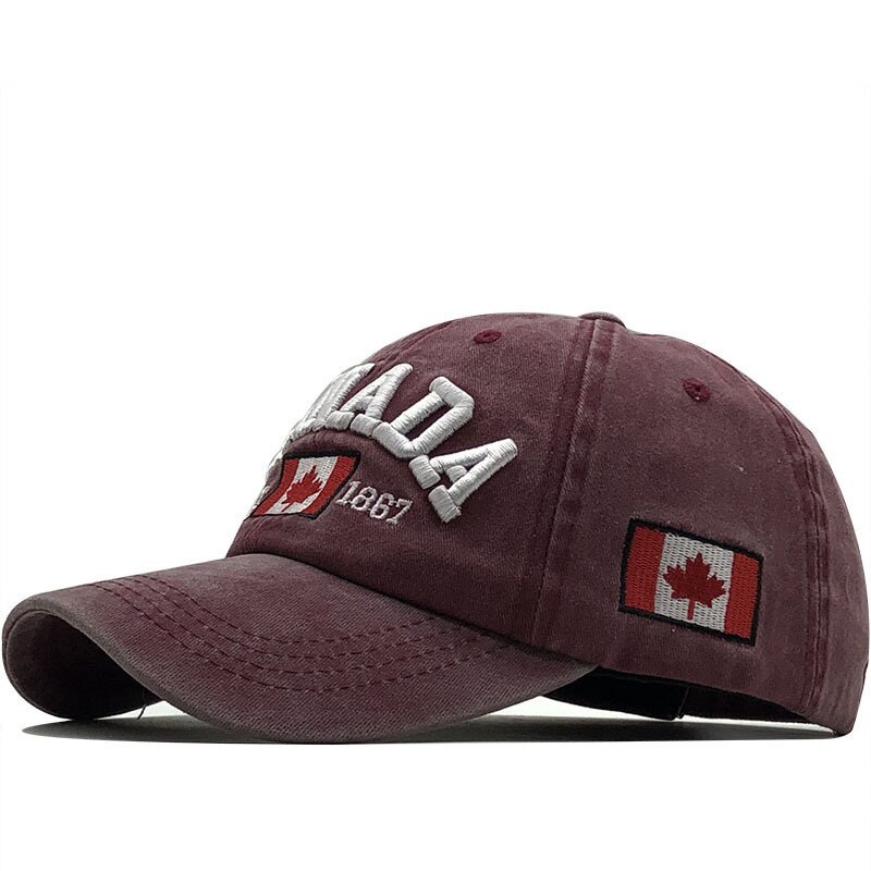 Mænds baseball kasket til kvinder snapback hat canada broderi benkasket gorras casual casquette mænd baseball hat  b032: Rød