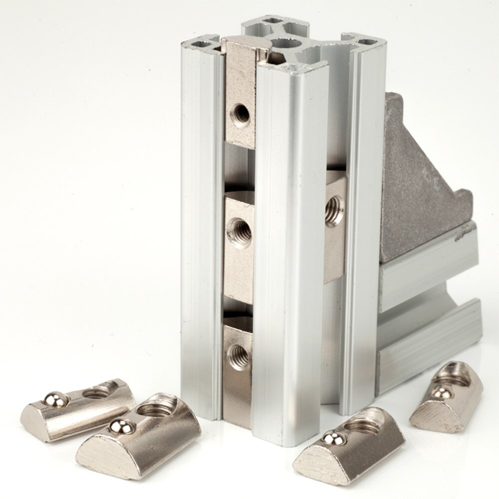 10 Uds 4040 la mitad tuerca redonda M3 M4 M5 M6 M8 de husillo de bolas bloque elástico tuerca estándar de la UE de la serie 40/45 accesorios de perfil de aluminio