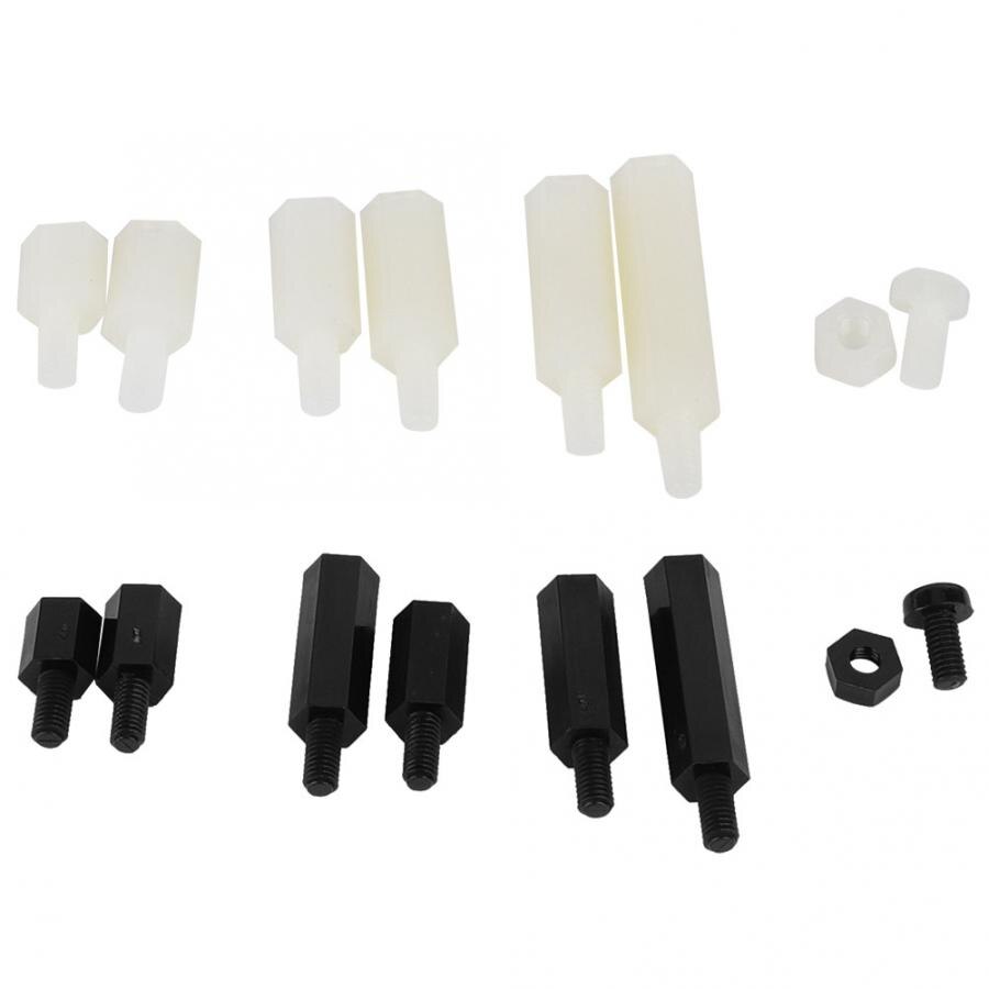 180Pcs/box M3 Nylon Screws Nuts Assortment Kit Male-Female Standoff Combination Woodworking screw nut set