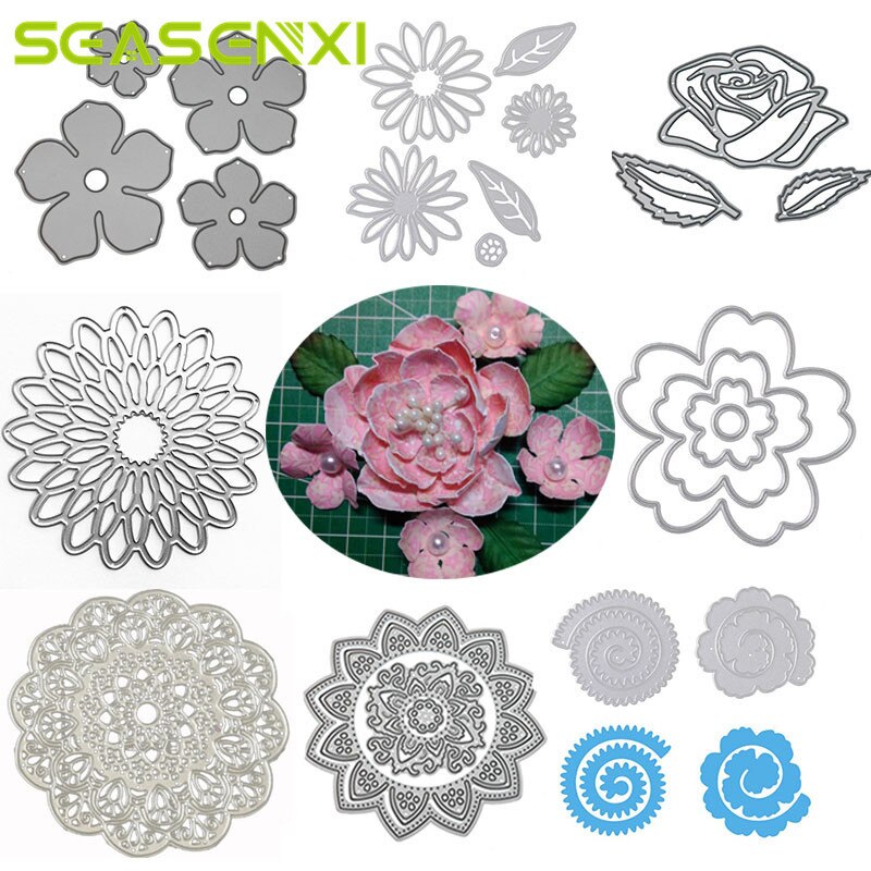 3D Rose Blume Blätter Metall Schneiden Stirbt DIY Schablonen Hochzeit Karte Dekoration Werkzeug Scrapbooking Album Präge Papier Handwerk Schnitte