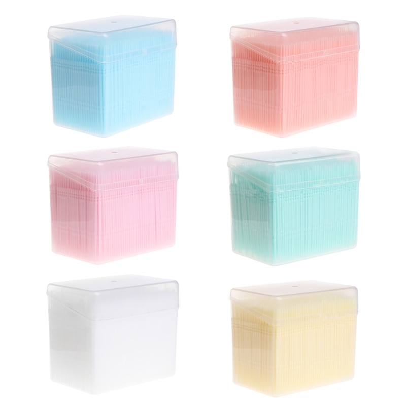 1100 pièces/boîte 6.5cm Double tête dents nettoyage brosse bâton fil dentaire cure-dents doux dentaire fil dentaire alimentaire PP