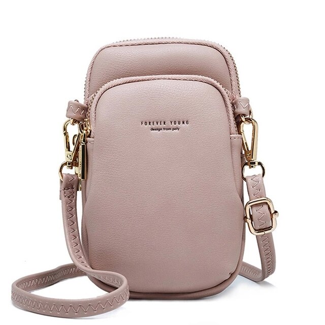 Yojessy pequena bolsa de ombro & peito para as mulheres cartão de bolso do telefone celular couro do plutônio senhoras crossbody sacos bolsa feminina saco do mensageiro: YOJ001 Pink