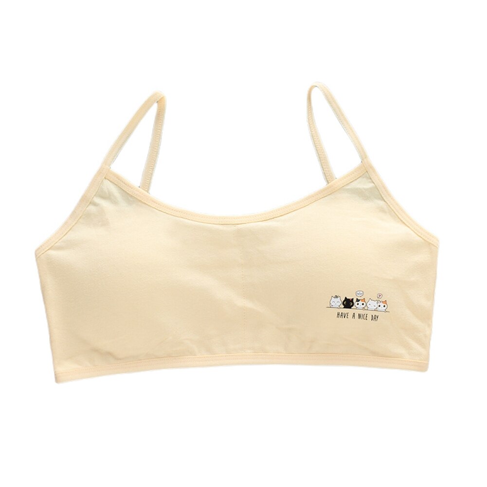 Bobora Girls Sports Bra Kids Cotton Teenage Underwear Young Girl Training Bra Sports Student Thin Cup Teen Bra: A1