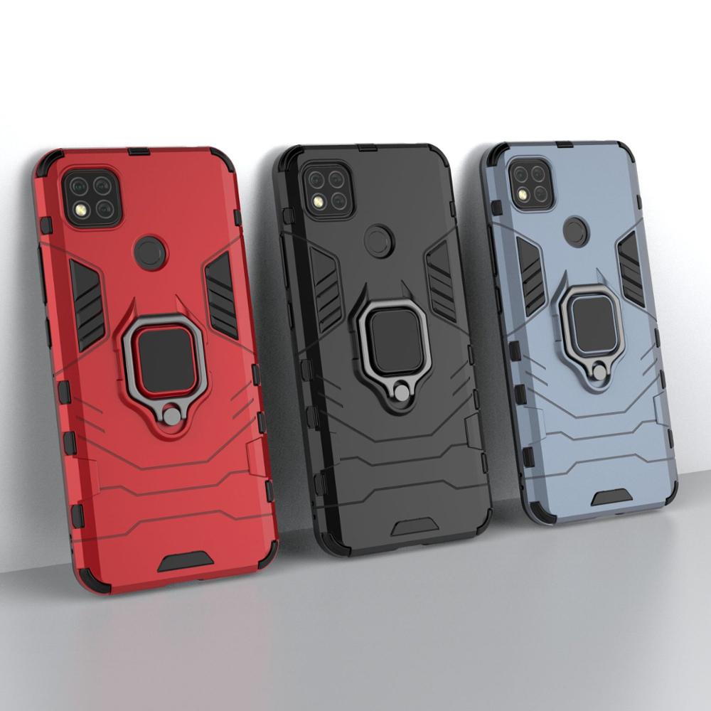 shockproof armor case Redmi 9C cases For xiaomi redmi 9c 9 c c9 xiomi redmi9c stand holder magnetic car ring phone cover coque