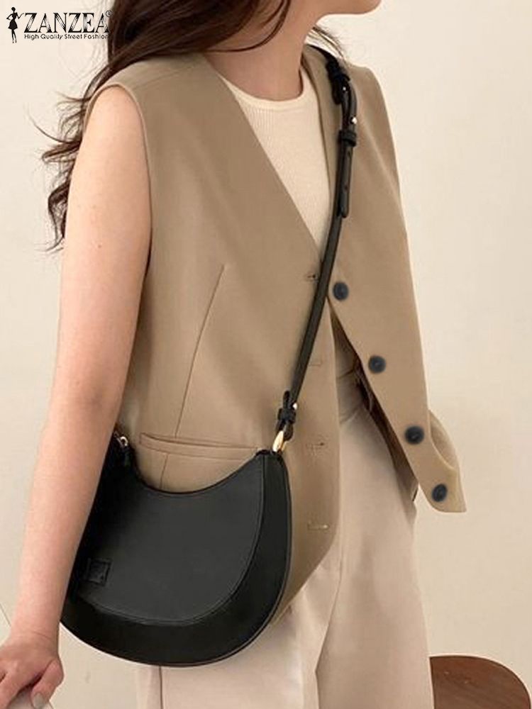 Kontor v-hals dressvester zanzea dame tanktoppvest ermeløs blazer yttertøy sommer khaki tanktopper overdimensjonerte