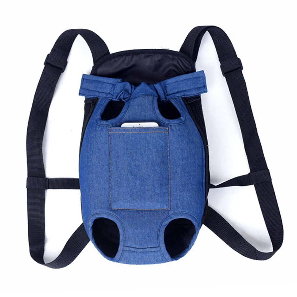 Mochila porta perros con patas para cachorros, bolsa de viaje para gato, manos libres para caminar, senderismo, bicicleta y motocicleta: Azul / S