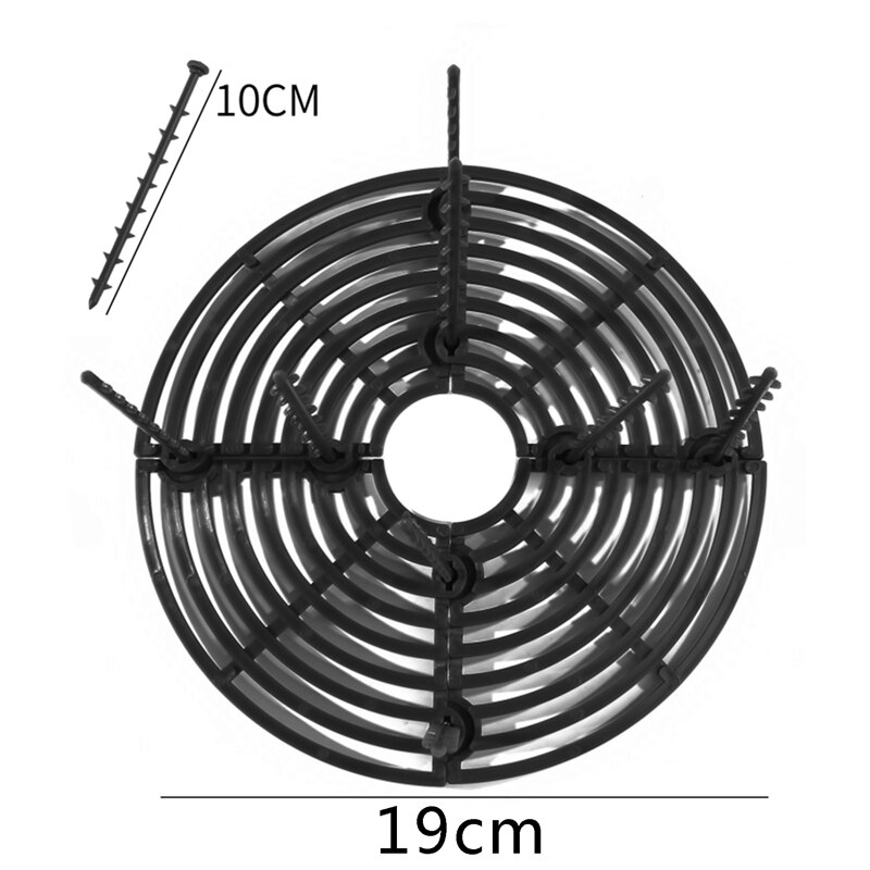 1Pc Plant Pot Bodem Guard Met Nagels Plant Pot Rooster Bloem Pot Cover Baby Veiligheid Muis Tuin Home Plant protector: black S Round