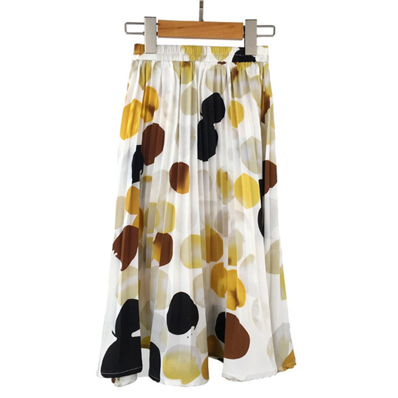 4 to 14 years kids teen girls summer dot circle print pleated maxi skirt child girl casual flare long skirt TB1163