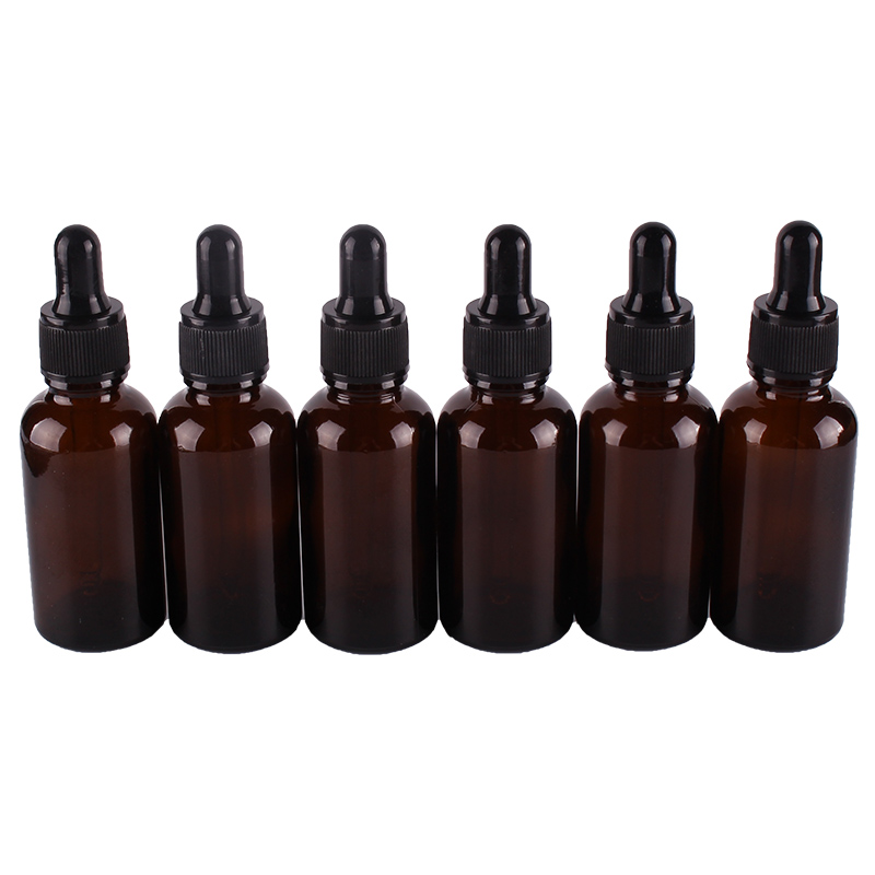 6 stuks 30ml amberkleurige glazen druppelflesjes met pipet lege parfumflesjes vloeistofpotjes