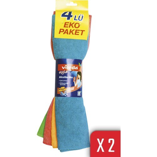 Vileda Style Microfiber Cleaning Cloth 4 Pcs x 2 Package