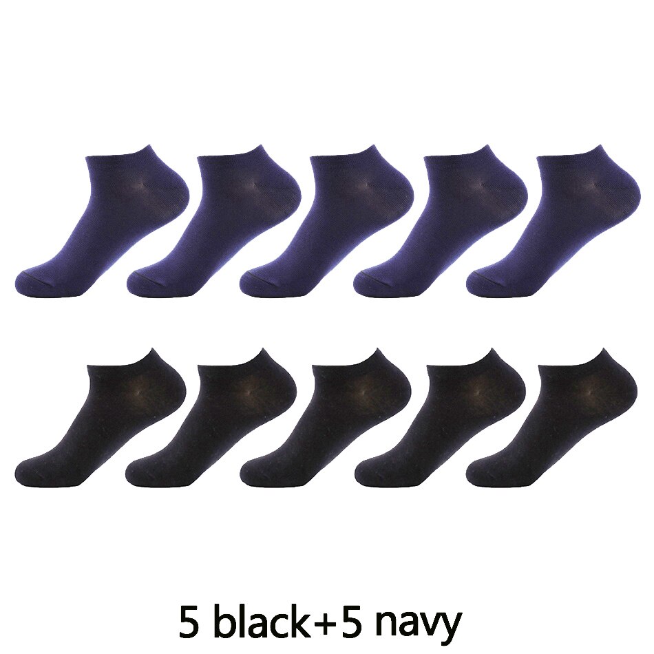 10 Pairs Ankle Socks Men Socks Low Cut Ankle Sock Men Short Socks Casual Sports Cotton Socks Men&#39;s No Show Socks Size 6-11: 5 black 5 navy