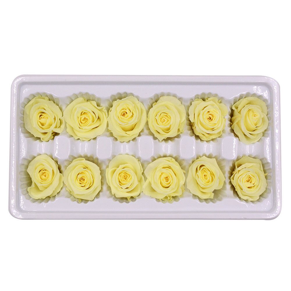 12 huvuden/låda bevarade blommor blomma odödlig ros 3-4 cm diameter mors dag evigt liv blomma materiallåda: K