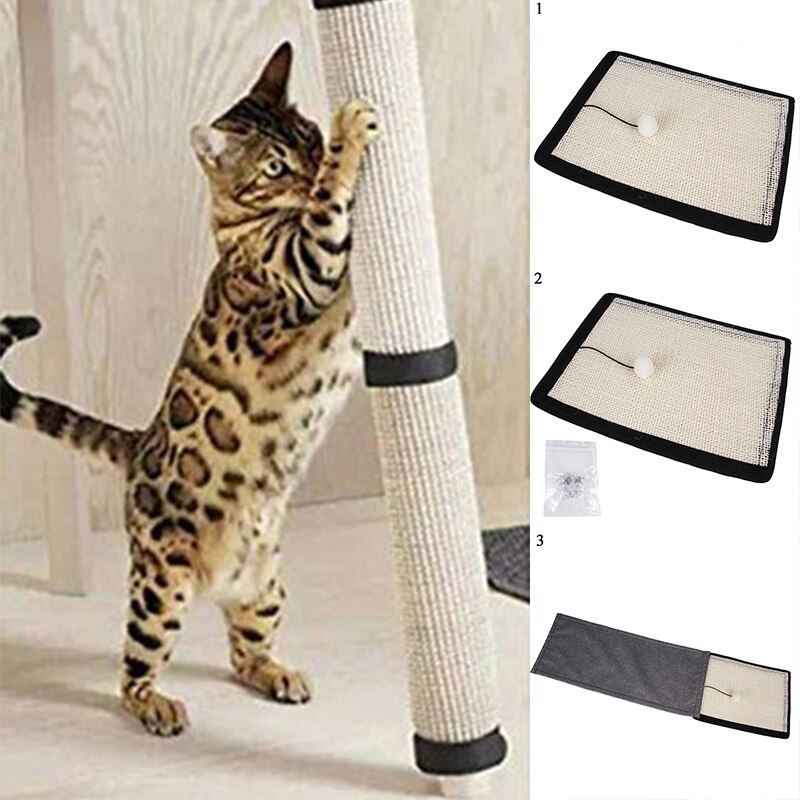 Pet Furniture for Cats Scratch Board Natural Sisal Protecting Furniture Chair Protector Pad Cotton Cat Toy Sofa Scratching Post