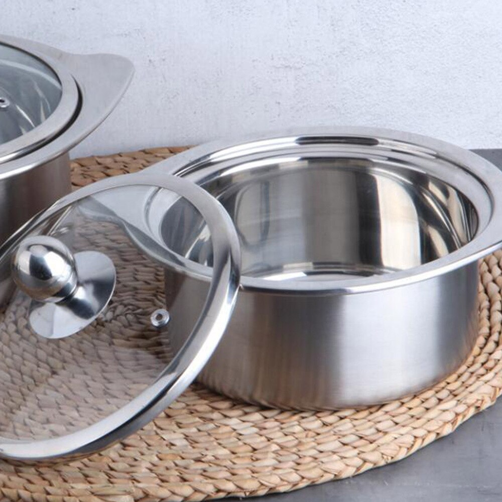 1Pc 14cm gorący garnek ze stali nierdzewnej solista garnek kompatybilny dla kuchenka indukcyjna z pokrywką (srebrny)