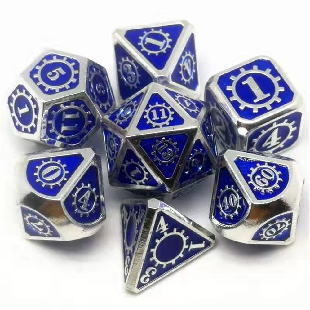 Metal Dice 7 Stks/set Rpg Dobbelstenen D & D Bordspel Speelgoed D4 D6 D8 D10 D12 D20 Magic props Polyhedrale Dobbelstenen