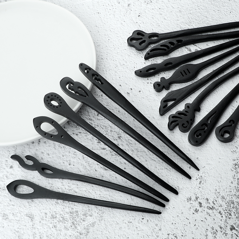 Bâton de cheveux chinois en bois, 16 styles, Hanfu traditionnel, fête, épingle à cheveux en bois sculpté à la main, couvre-chef pour femmes, accessoires de baguettes