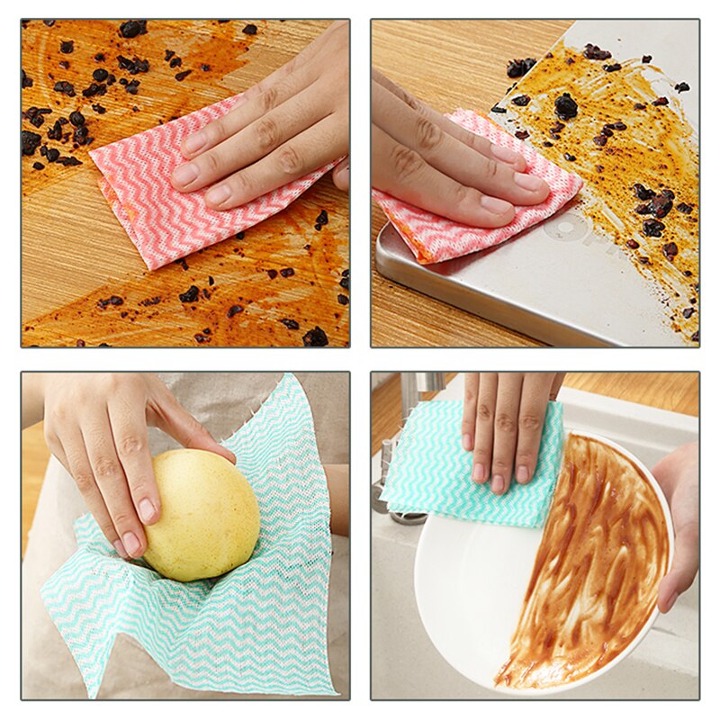 Wegwerp Lui Rag Wasbare Vaatdoek Keuken Huishoudelijke Niet-pluizende Niet-geweven Stof Niet Te Touch Olie Papier servetten Voor Thuis
