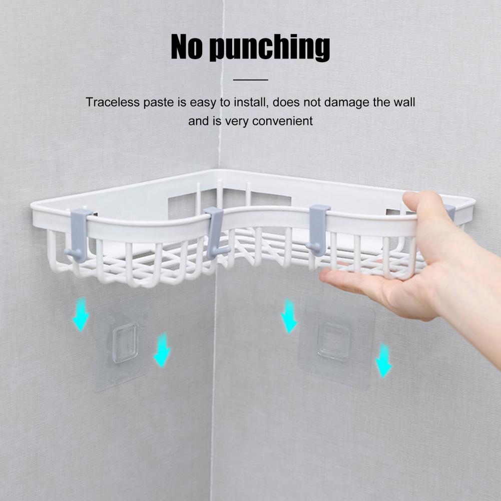 Wall Mounted Rounded Edge Cosmetics Wall Corner Shower Caddy for Bath
