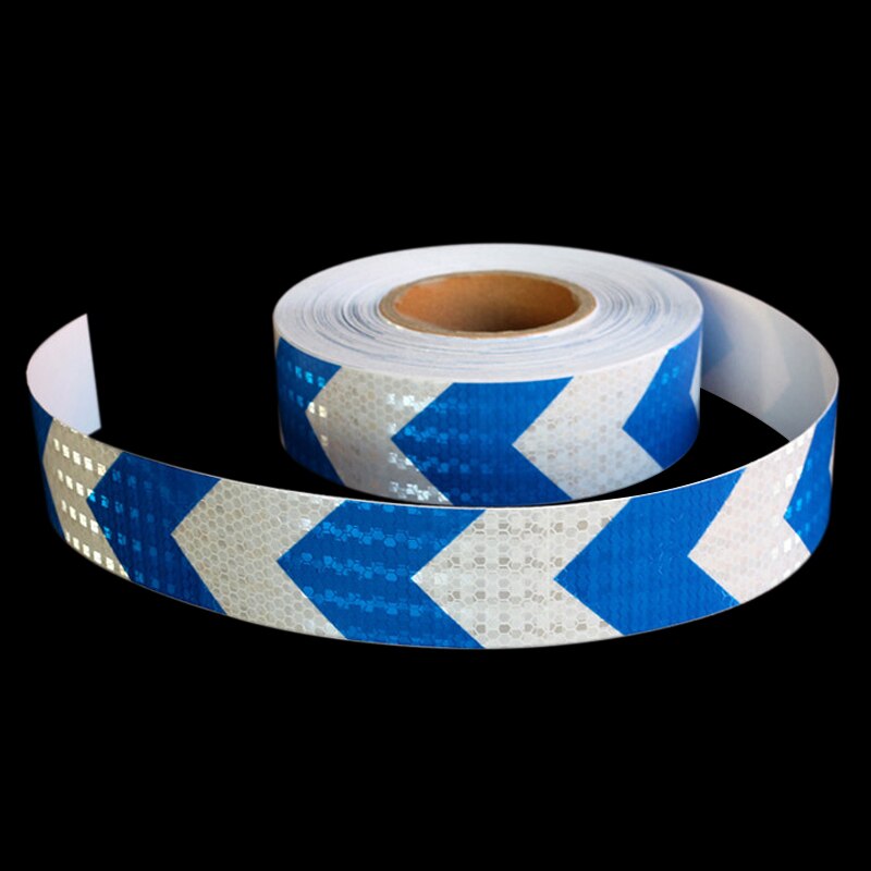 5Cm X 5M Dubbele Kleuren Pijl Patroon Mesh Reflecterende Lint Auto Sticker Automotive Stijl Voertuig Vrachtwagen Motorfiets Waarschuwing film