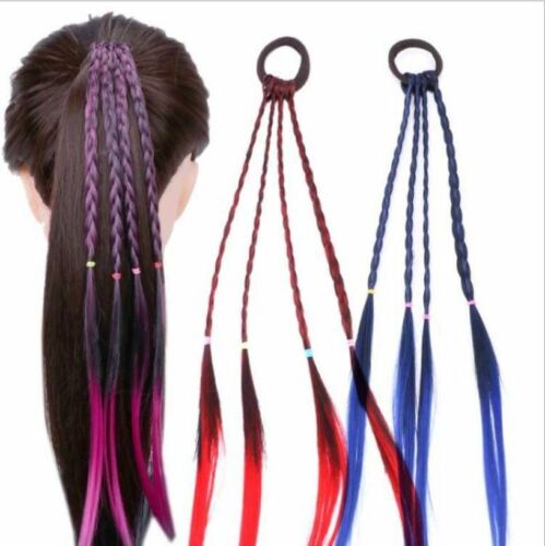 Women Ladies Braided Synthetic Hair Plaited Plait Elastic Headband Female Colorful Wigs Ponytail Hairband Wig Hair Accessories
