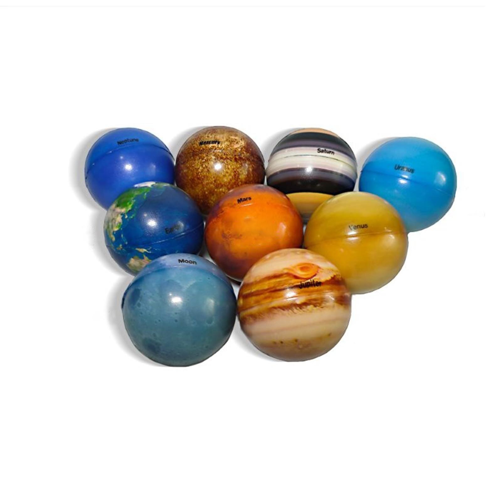 9PCS/SET Full Moon Earth Solar System Planets 6.3cm Sponge Ball Universe Kids Early Educational Toys: Default Title