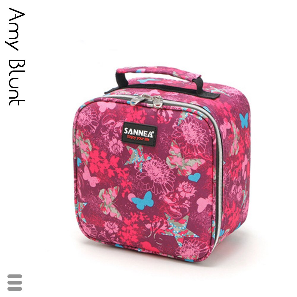 Small Capacity Insulation Bag Simple Outdoor Children Ice Bolsa Harajuku Print Picnic Portable Cooler Tote CL697-2: Rose red