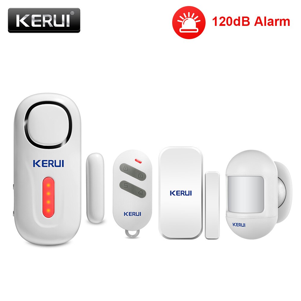 KERUI 120DB Wireless Door/Window Entry Security Burglar Sensor Alarm PIR Magnetic Smart Home Garage System Remote Control Led: KIT14 Alarm