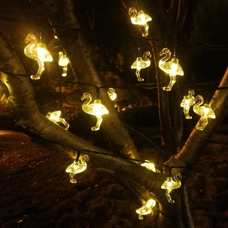 Solar Power Lamp Led Tuin Flamingo Lichten String Twinkle Outdoor Waterdichte Garland Bruiloft Christmas Light Party Decoratie