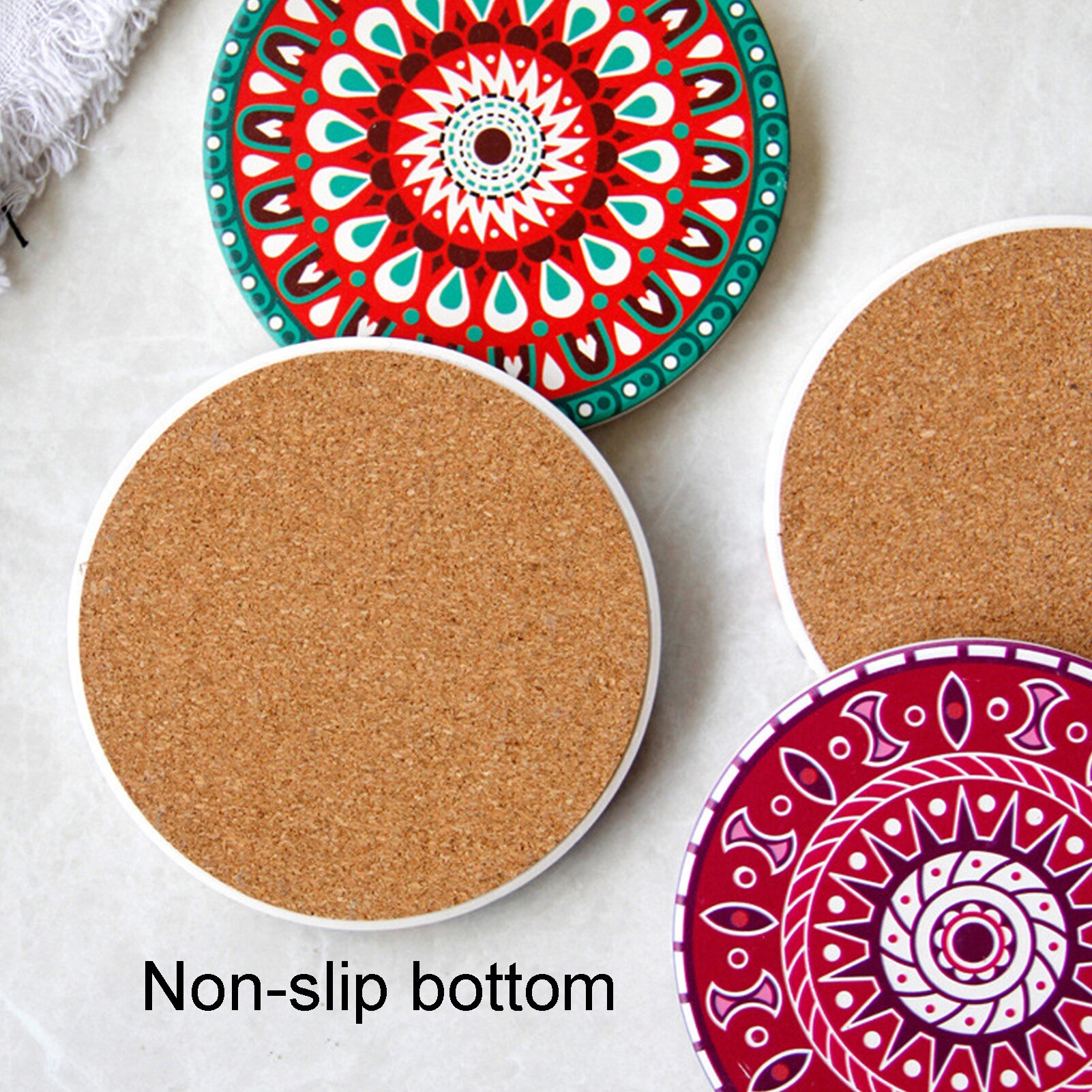 Dessous de verre antidérapant pour tasse de café ou de thé, tapis de dessous de verre, napperon, isolation thermique, tapis de tasse adiabatique imprimé en céramique, chambre à coucher, maison