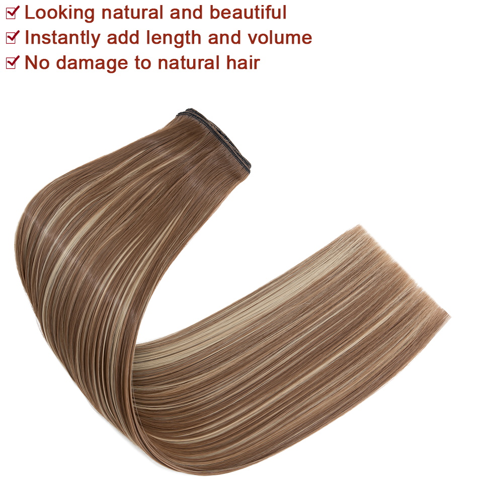 BENEHAIR 180g Straight Clip in hair extensions 22" 12PCS Hair Extensions for Women Full Head Heat Resistant Synthetic Hairpiece