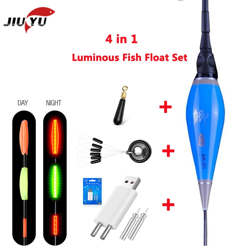 Flat Water Carp Crucian Night Fishing Float + Charger Set LED Electric Float Light Fishing Tackle Luminous Electronic Float