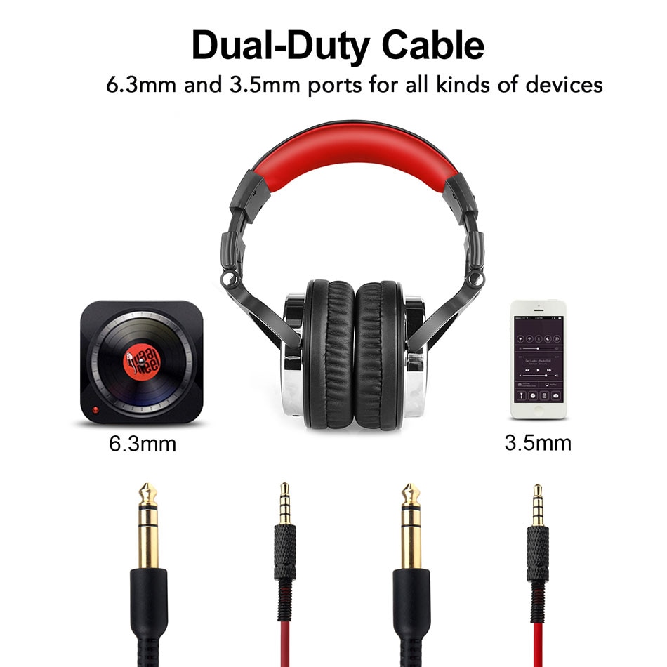 Oneodio Wired Over-Ear Headset With Microphone Hifi Studio DJ Headphones Stereo Monitor Foldable Earphones