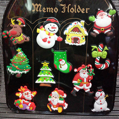 1pc Cute Christmas Refrigerator PVC Magnetic Cartoon Snowman Reindeer Fridge Magnets Santa Claus Tree